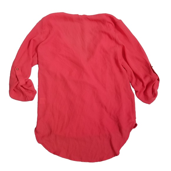 Pink Ruffle Chiffon Blouse - Picture 2 of 5